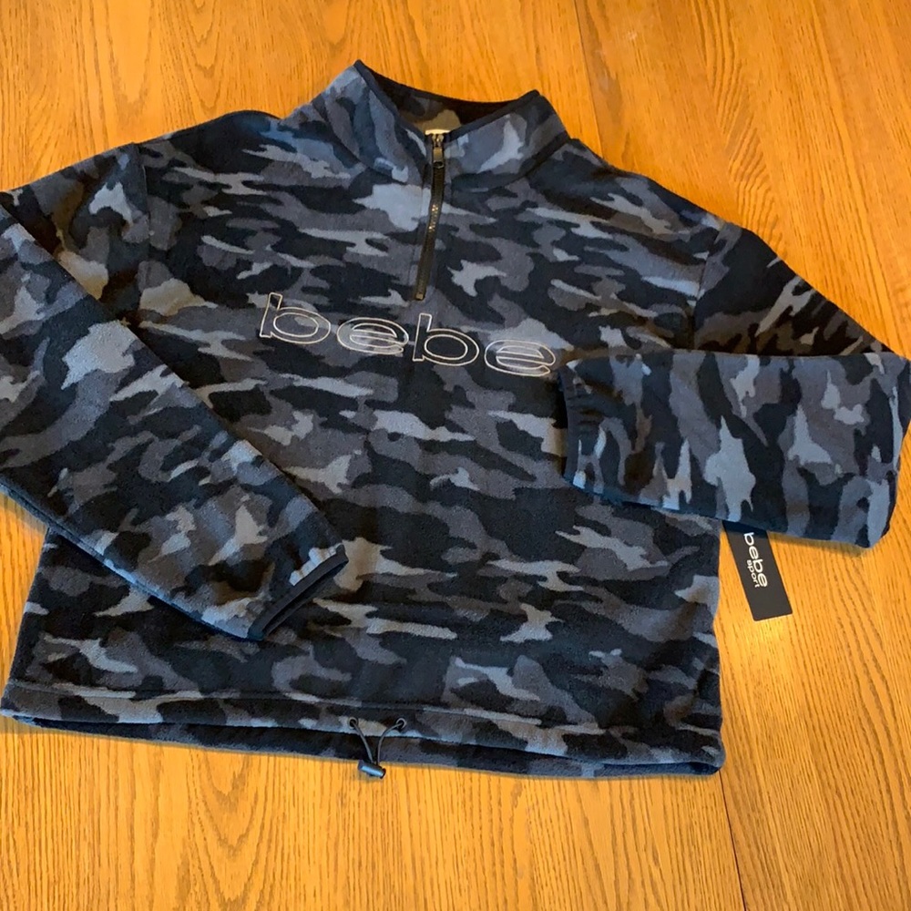 NWT Bebe Sport Camouflage 1/4 Zip Fleece - XL